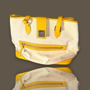 Dooney and Bourke Handbag (Yellow and Off-white)